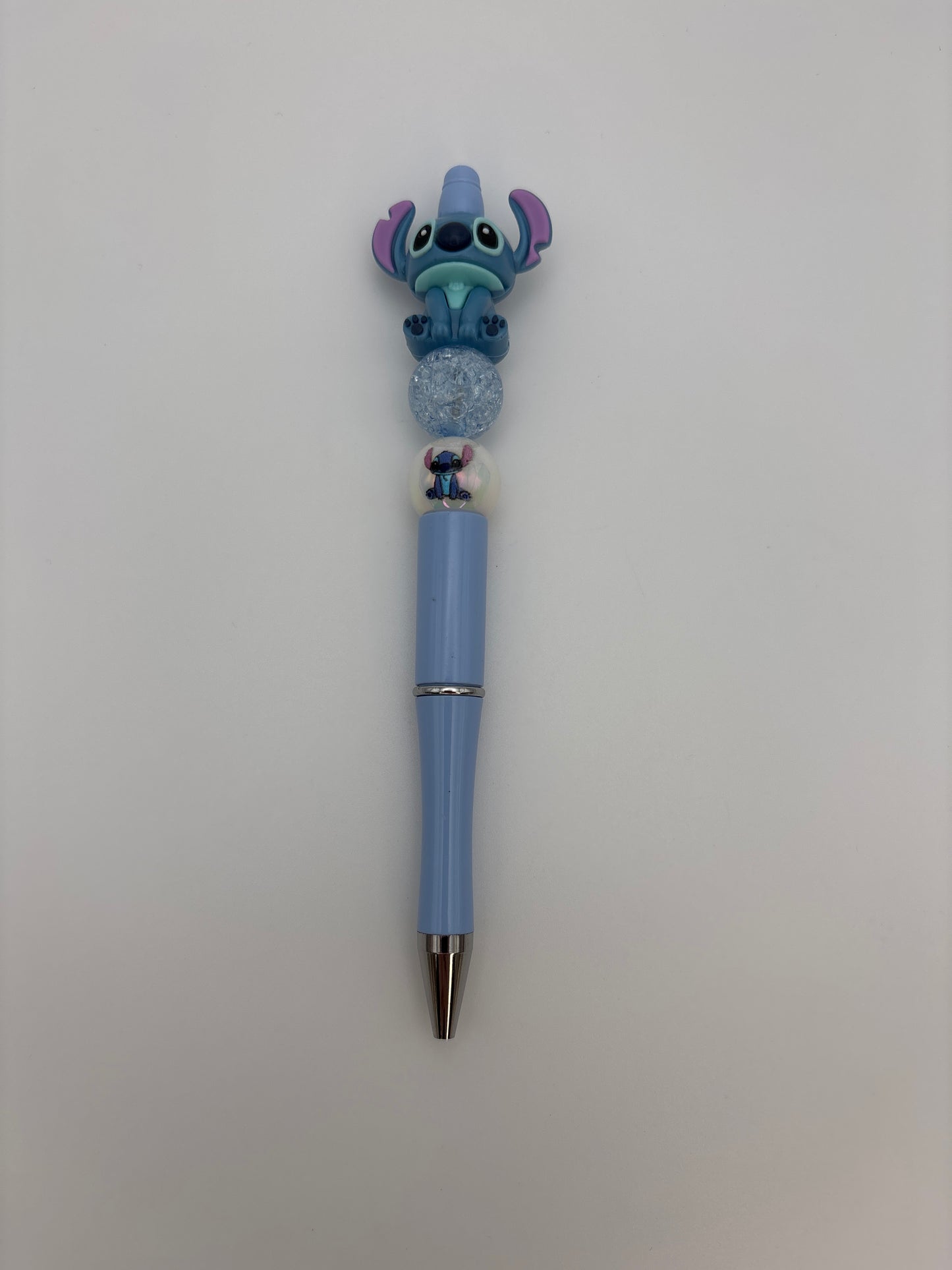 Blue Stitch Character Beaded Pen – Cute Sparkly Pen for Disney Fans