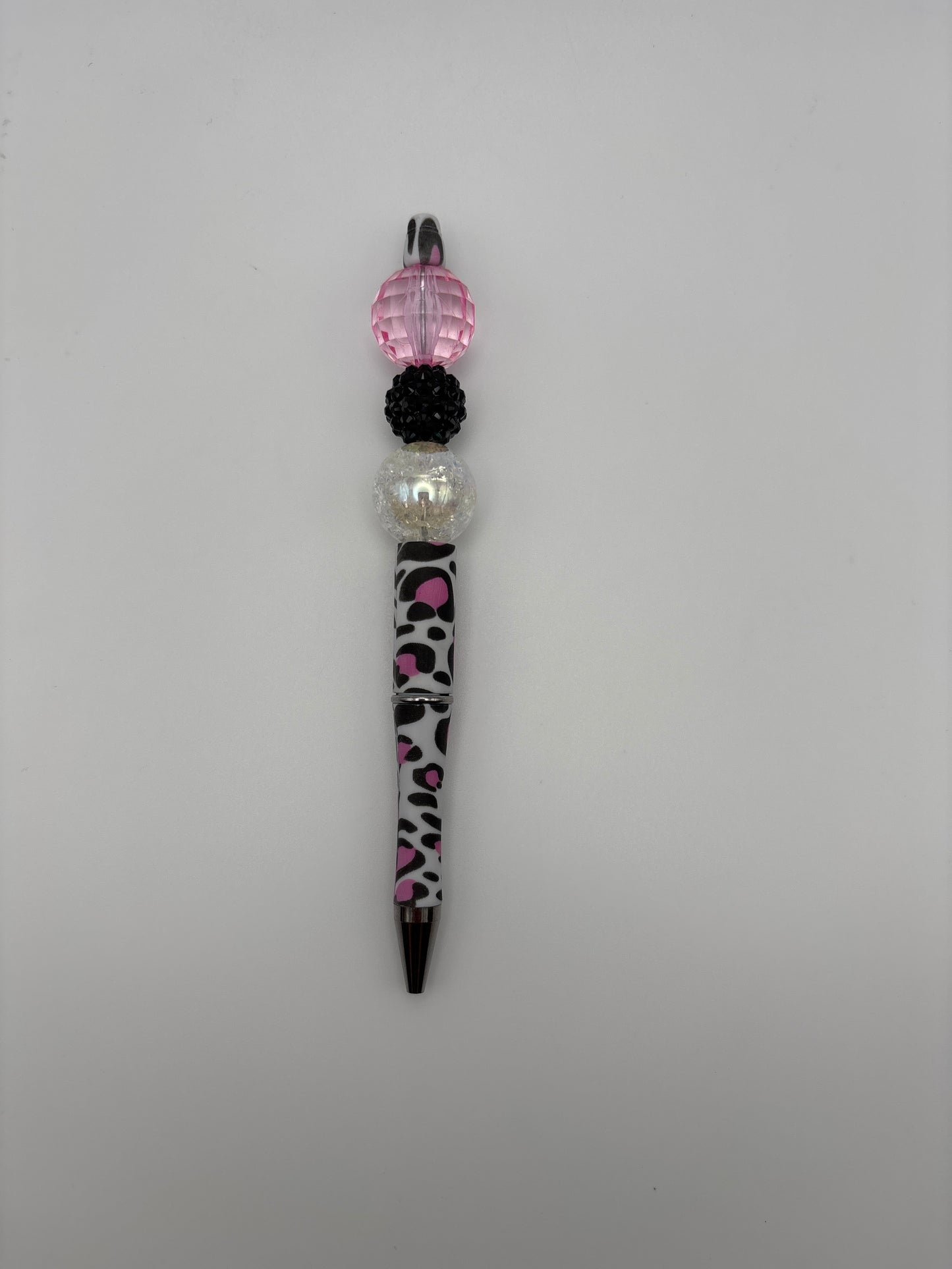 Pink & Black Animal Print Sparkle Beaded Pen – Fierce & Fabulous