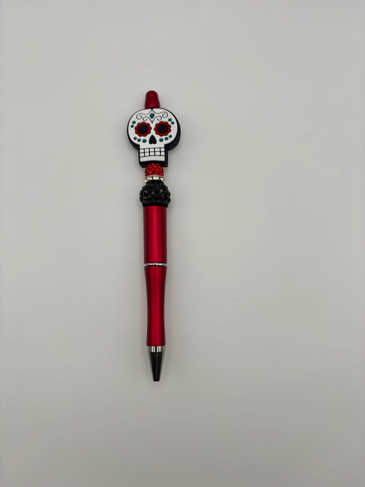 Skull Beaded Red Pen – Day of the Dead Skull Pen