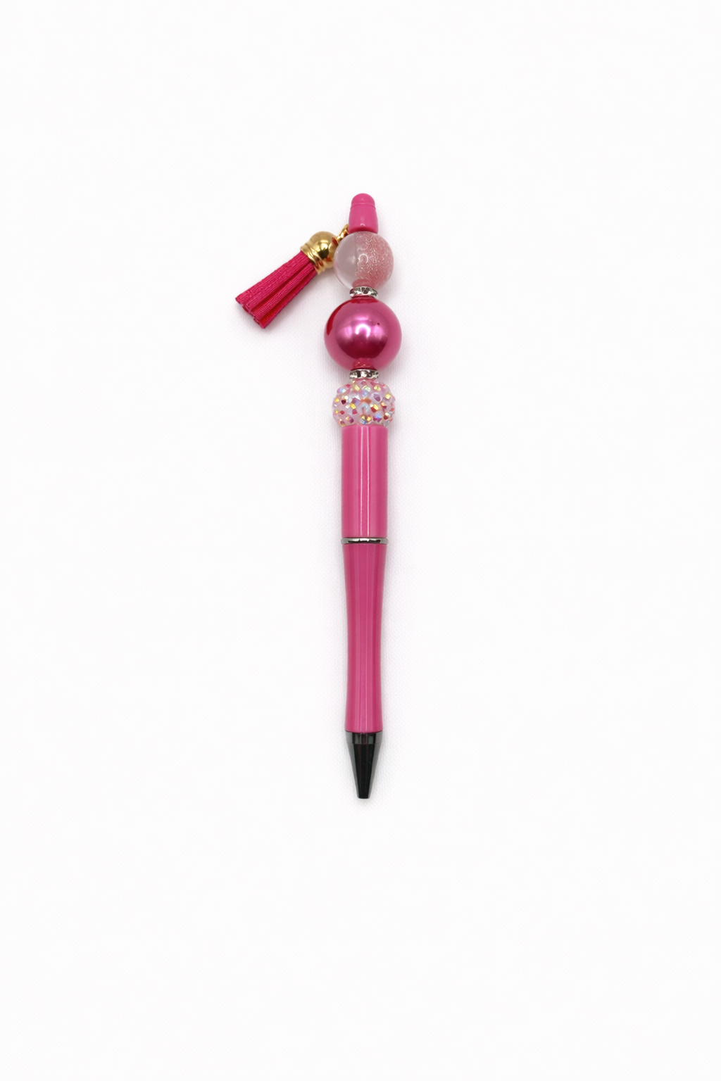 Pink Power Sparkle Beaded Pen with Tassel