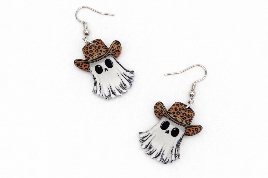 Cowgirl Ghost Acrylic Earrings