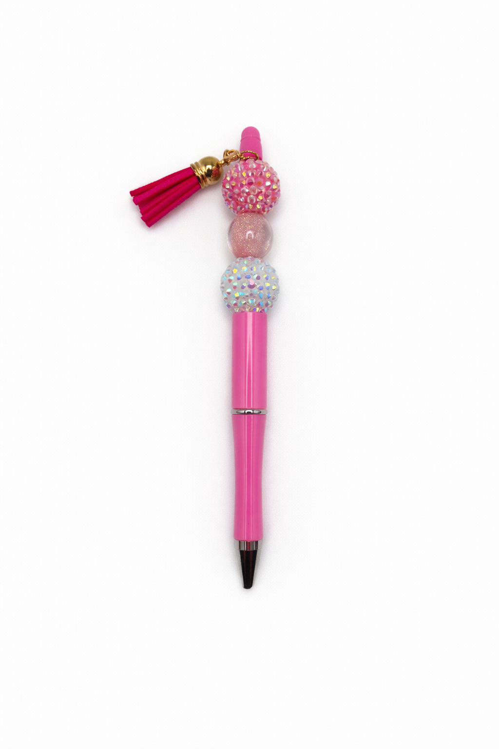 Pink Sparkly Beaded Pen with Tassel