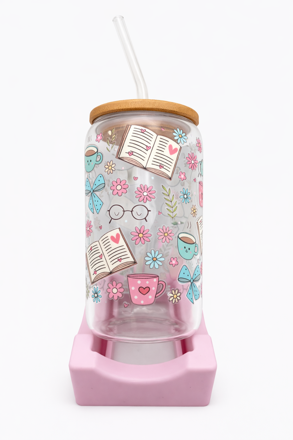 Coffee and Book Lover Glass Tumber