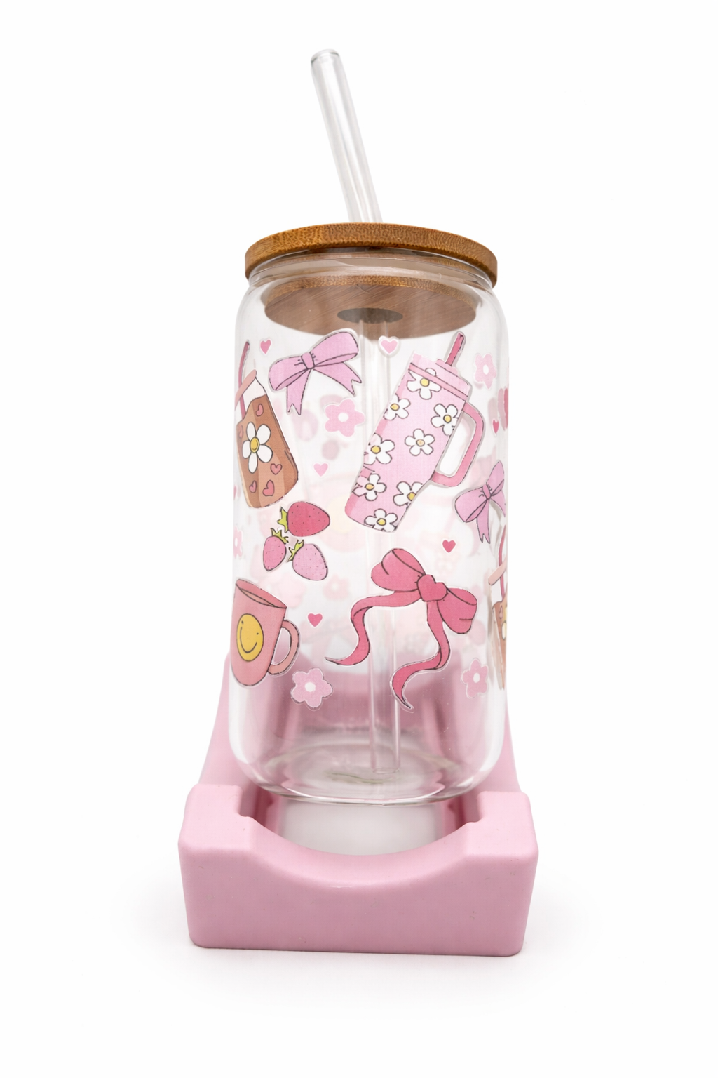 Pink Ribbon Glass Tumbler