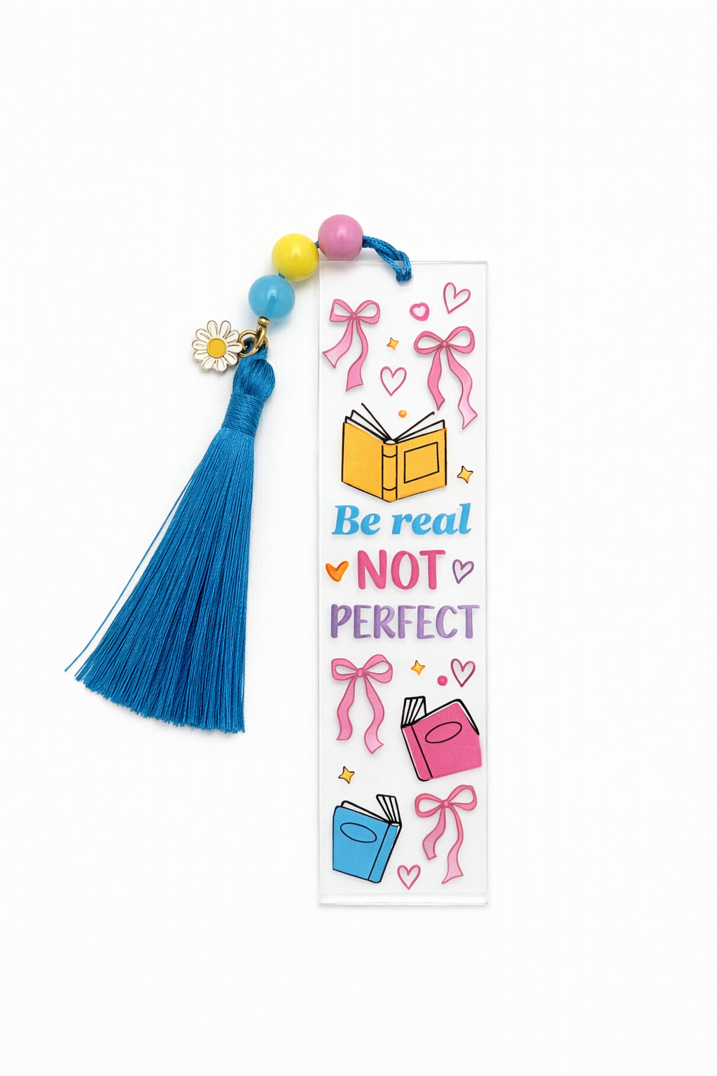 Be Real Not Perfect Beaded Bookmark