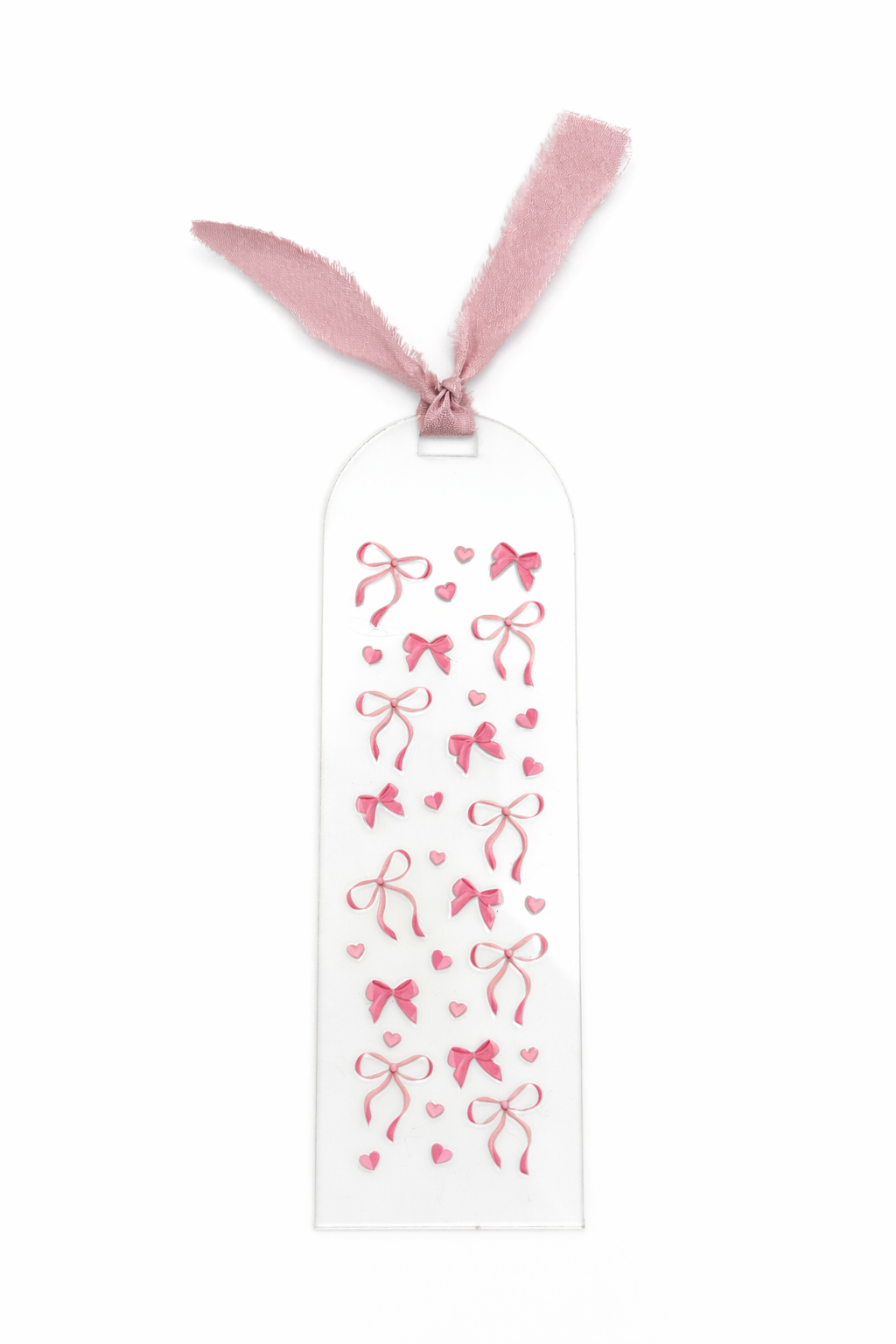Pink Bow with Hearts Delight Acrylic Bookmark 🎀✨