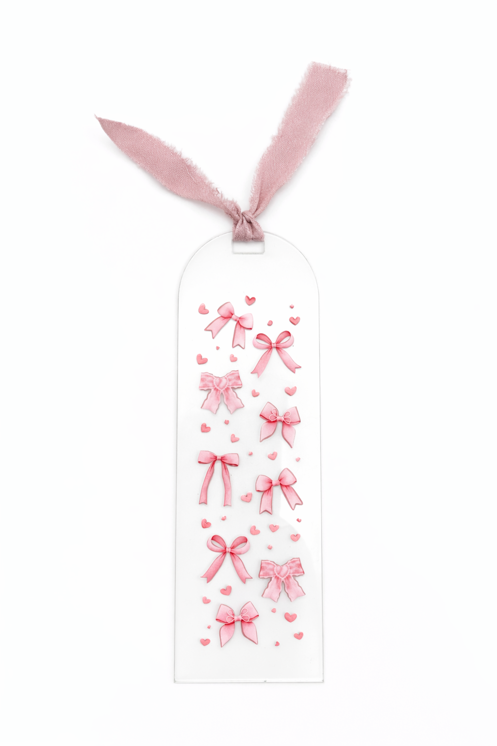 Blush Heart & Bow Acrylic Bookmark 🎀💗