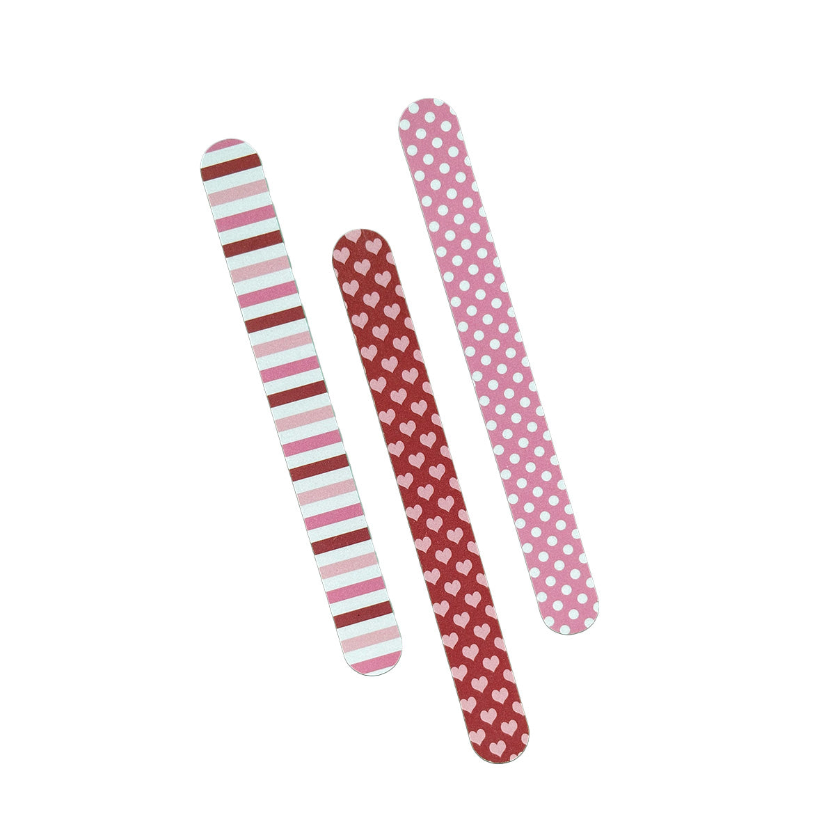 Nail File Boards Set in Stripes, Hearts and Polka Dots (Set of 3)
