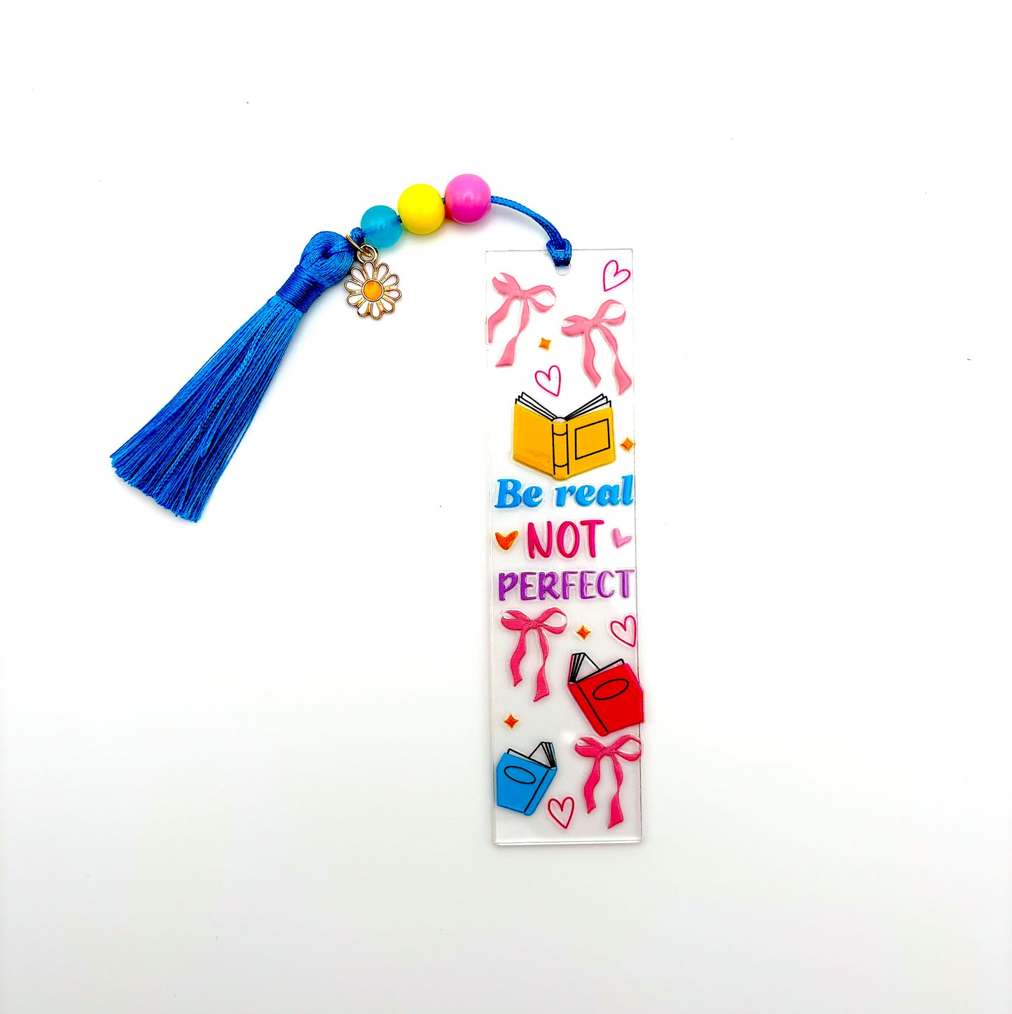 Be Real Not Perfect Beaded Bookmark