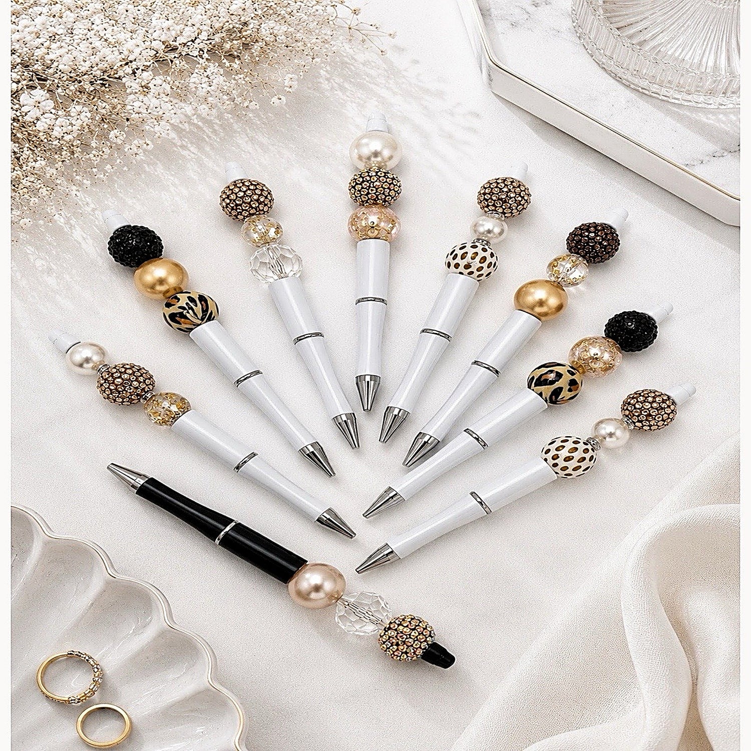 Gold Beaded Pens