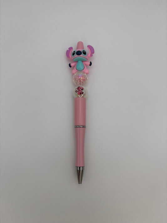 Pink Stitch Character Beaded Pen – Cute Sparkly Pen for Disney Fans