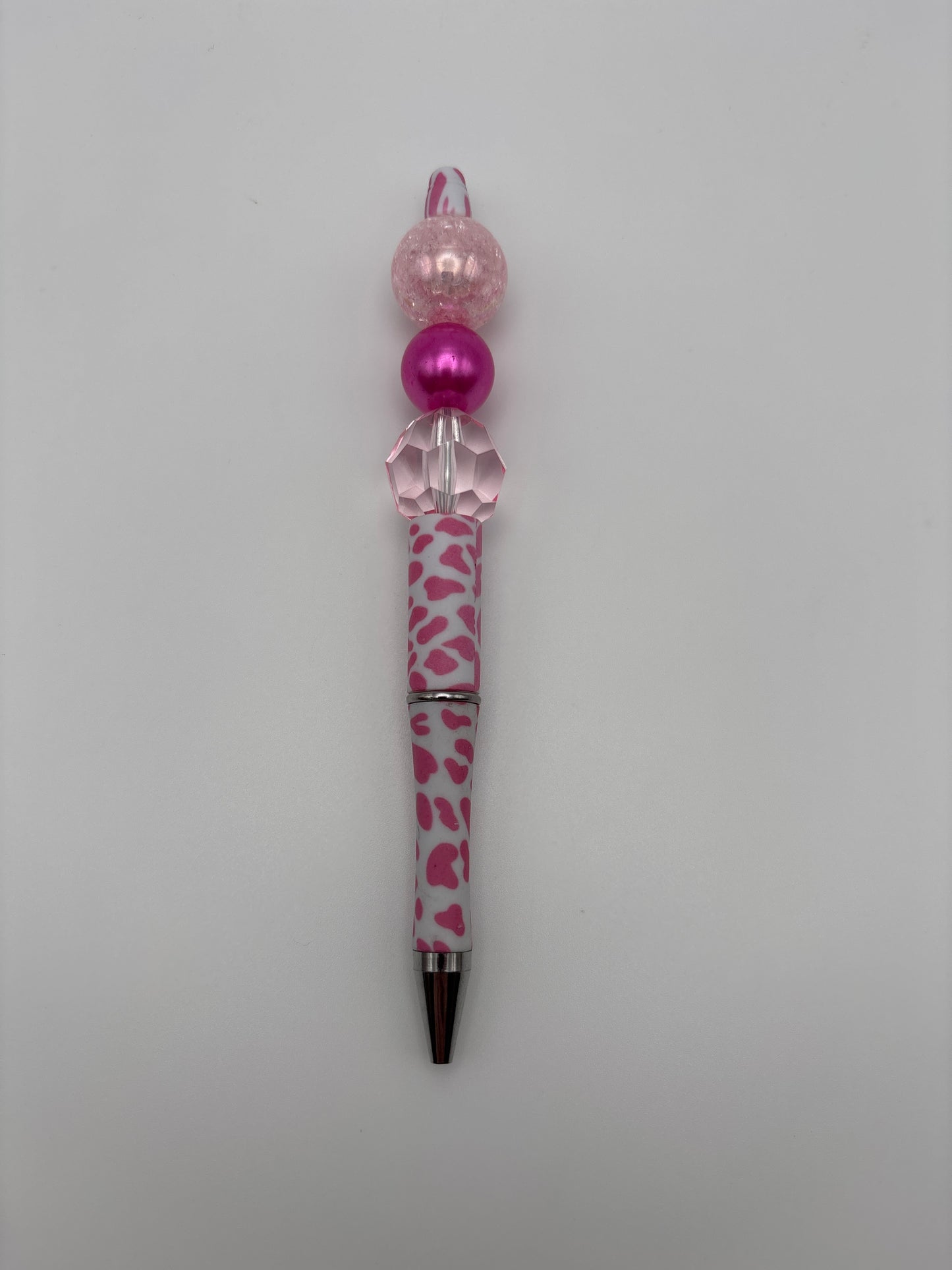 Hot Pink Sparkle Beaded Pen – Girly Glam Animal Print