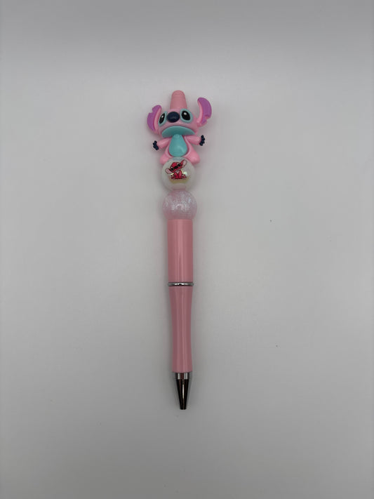 Pink Stitch Character Beaded Pen – Cute Sparkly Pen for Disney Fans
