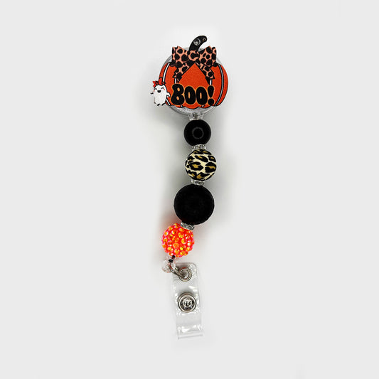 Boo Pumpkin Badge Reel – Fiery Orange