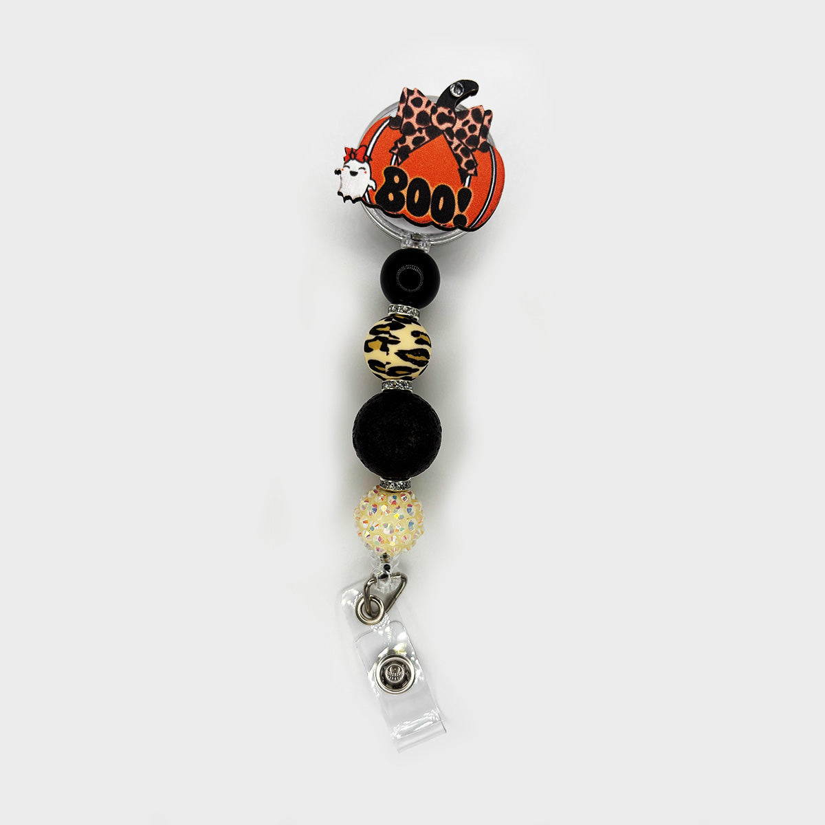 Boo Pumpkin Badge Reel – Golden Glow