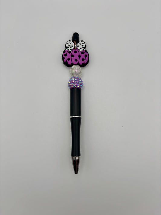 Purple Pumpkin Beaded Pen –  Sparkly Fall & Halloween Style