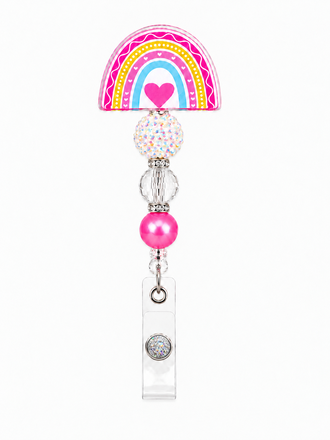 Pastel Rainbow Heart Badge Reel