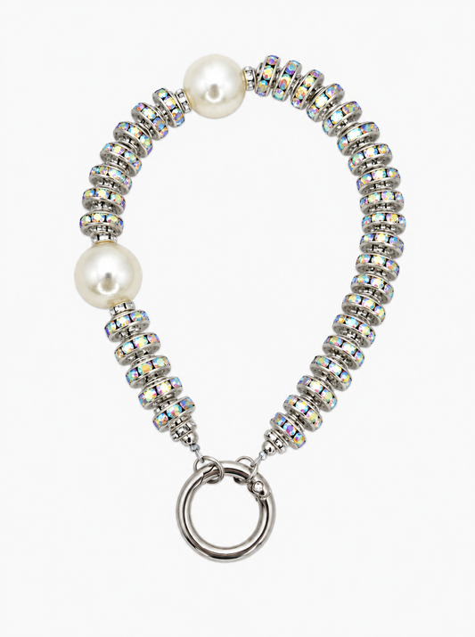 Pearl & Crystal Sparkle Charm - Phone Strap, Keychain & Bag Charm - Elegant Glam Accessory