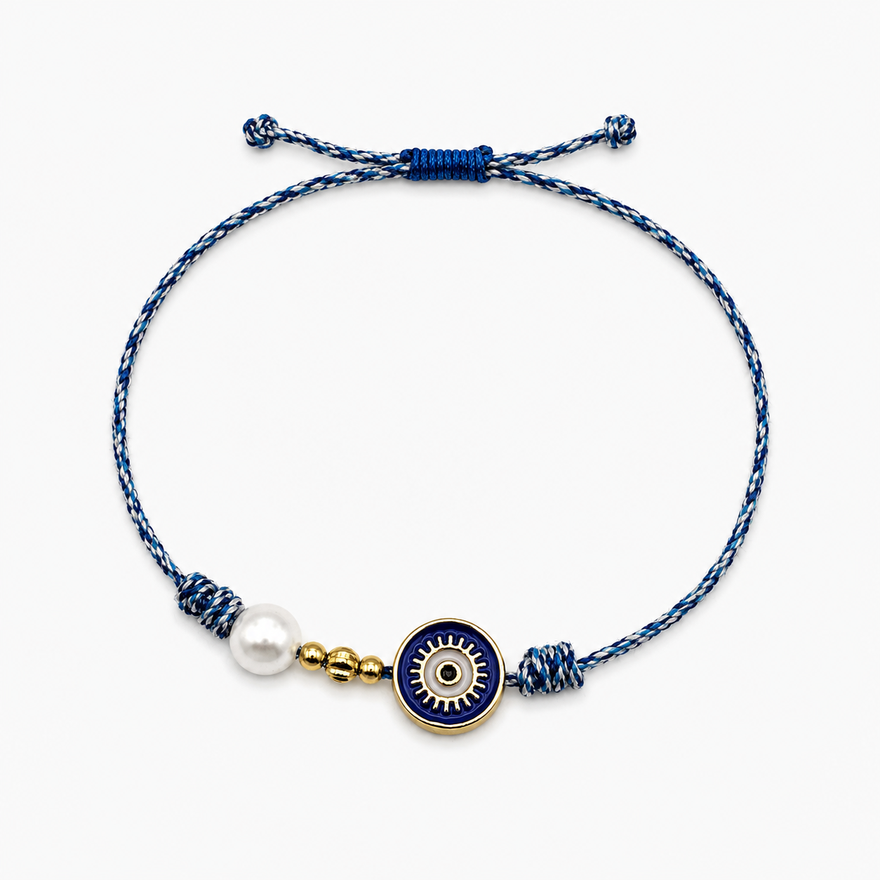 Blue Evil Eye Fashion Bracelet - Adjustable Cord Bracelet for Women