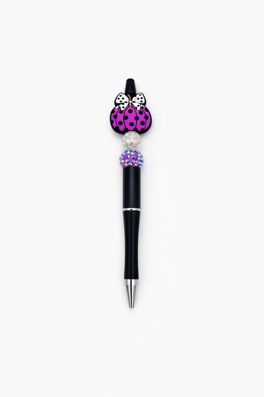 Purple Pumpkin Beaded Pen –  Sparkly Fall & Halloween Style