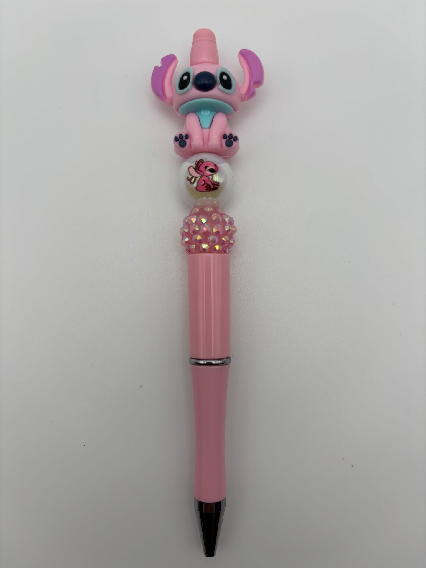 Pink Stitch Character Beaded Pen – Cute Sparkly Pen for Disney Fans