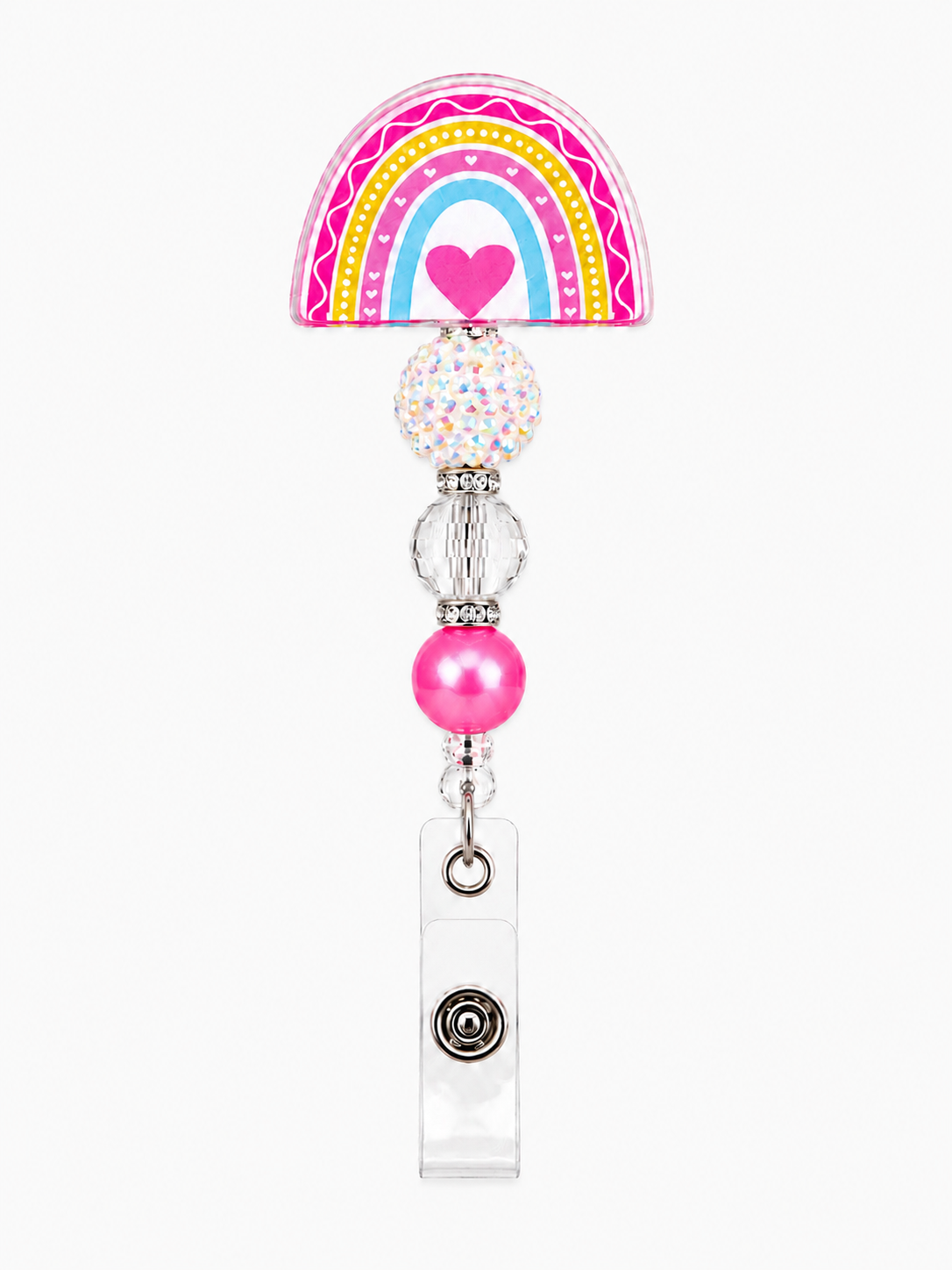 Pastel Rainbow Heart Badge Reel