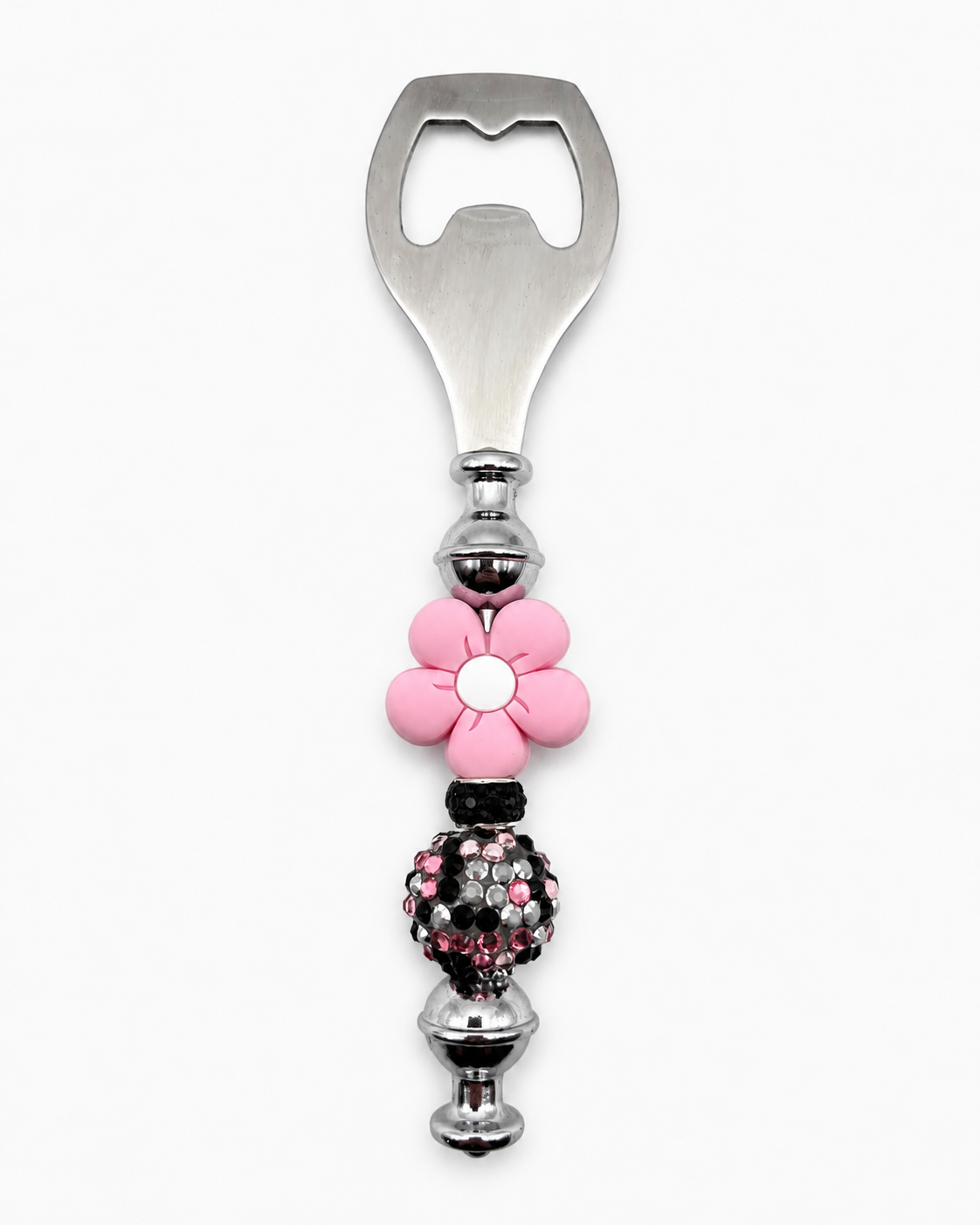 Pink Daisy Rhinestone Bottle Opener – Handmade Wine Lover Gift