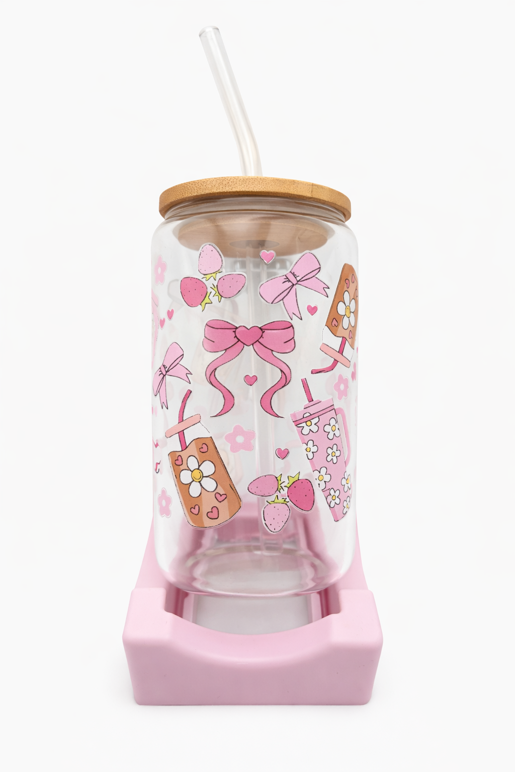 Pink Ribbon Glass Tumbler