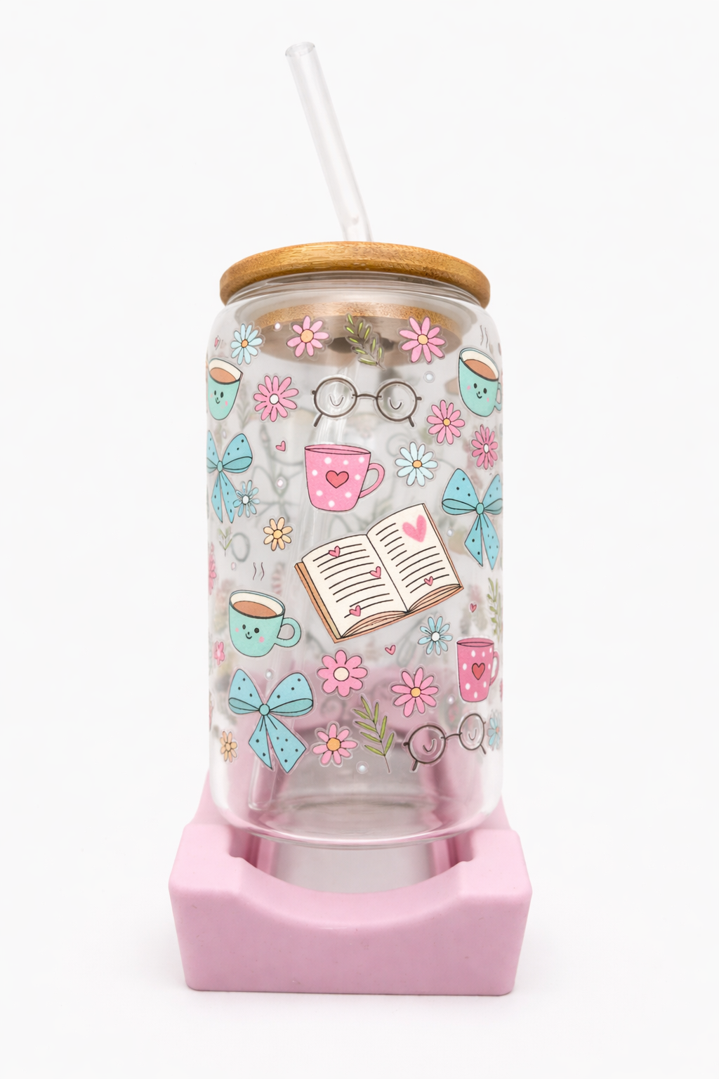 Coffee and Book Lover Glass Tumber