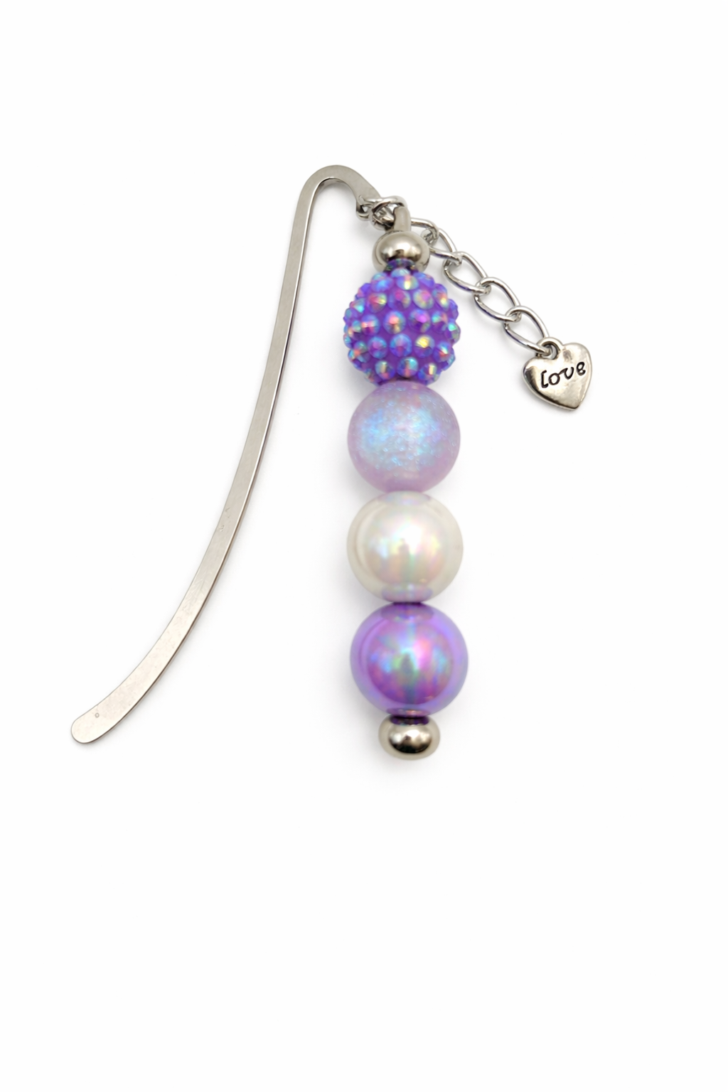 Purple Love Beaded Bookmark