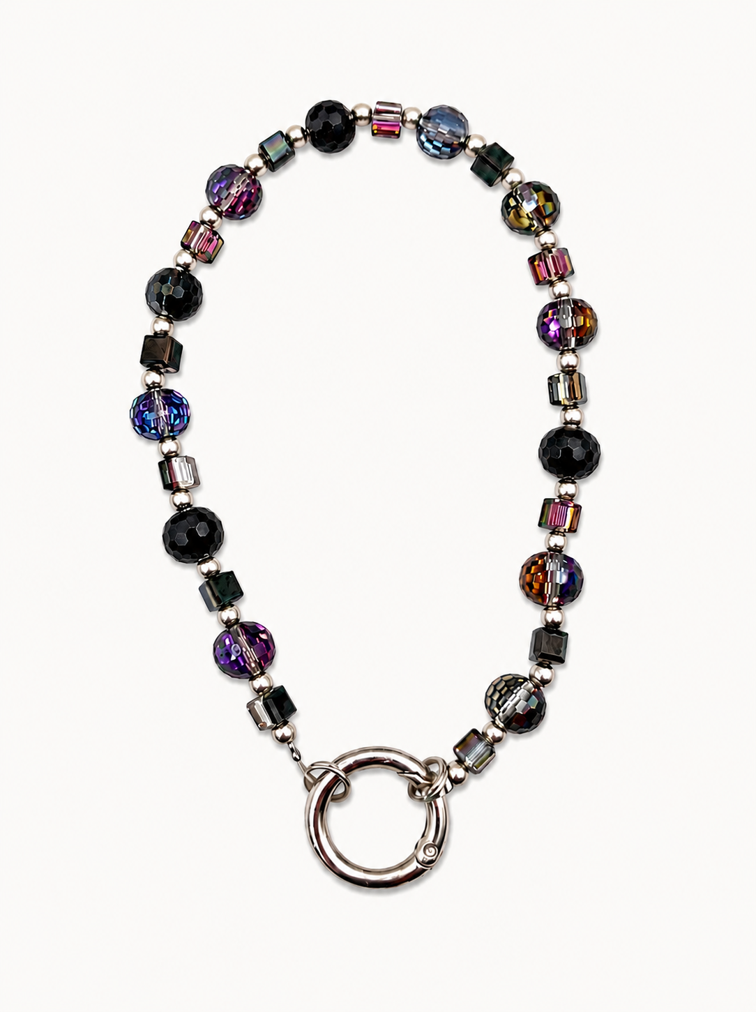 Midnight Crystal Charm - Phone Strap, Keychain & Bag Charm - Dark Glam Accessory