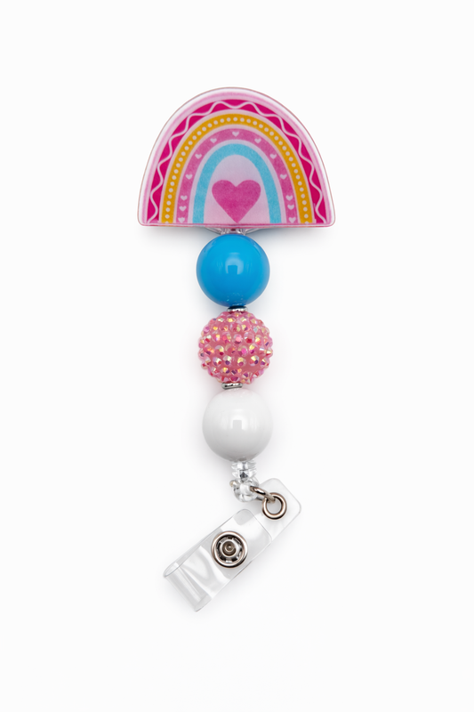 Rainbow Heart Badge Reel