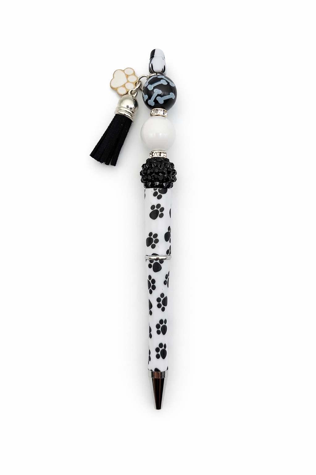 Dog Bone & Paw Print Beaded Pen