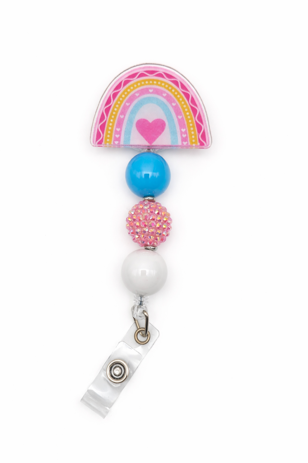 Pastel Rainbow Heart Badge Reel