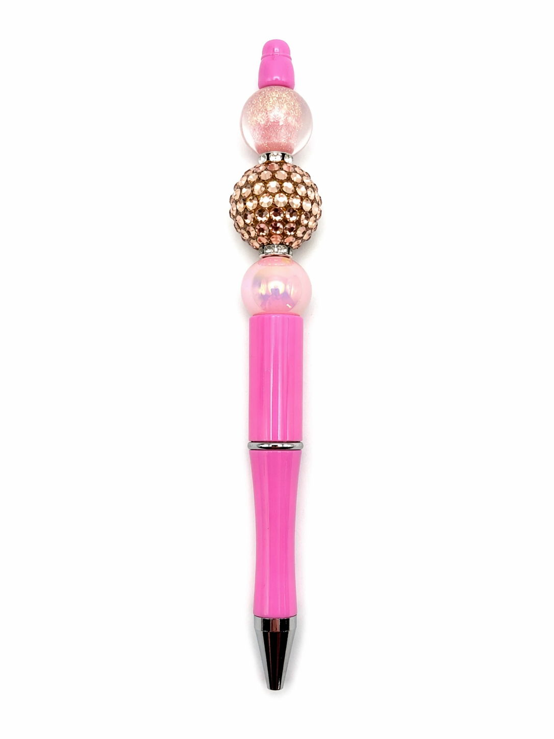 Pink Glam Sparkle Pen - Handmade Beaded Rhinestone Statement Pen