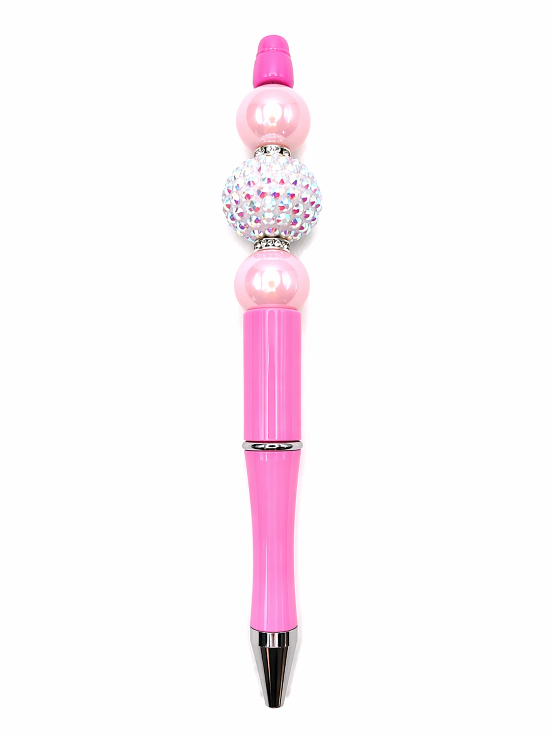 Bubblegum Glow Luxe Pen - Pink Pearl & Crystal Beaded Glam Pen