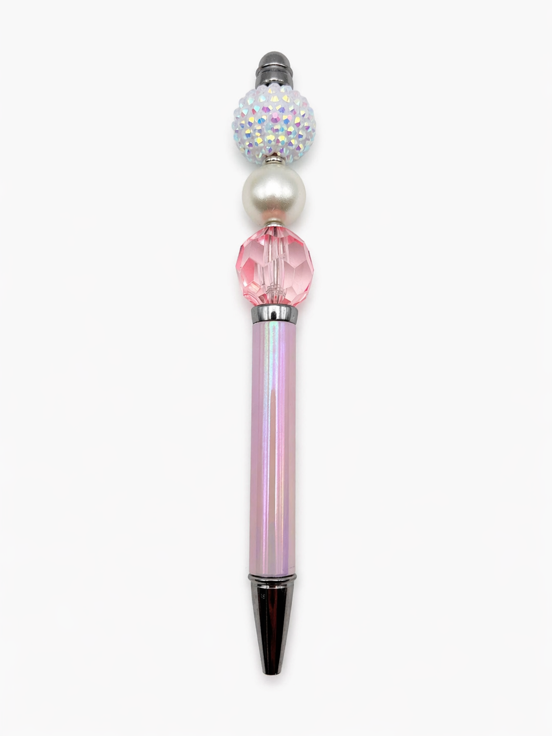 Pink Crystal Luxe Pen - Pearl Beaded Glam Desk Pen