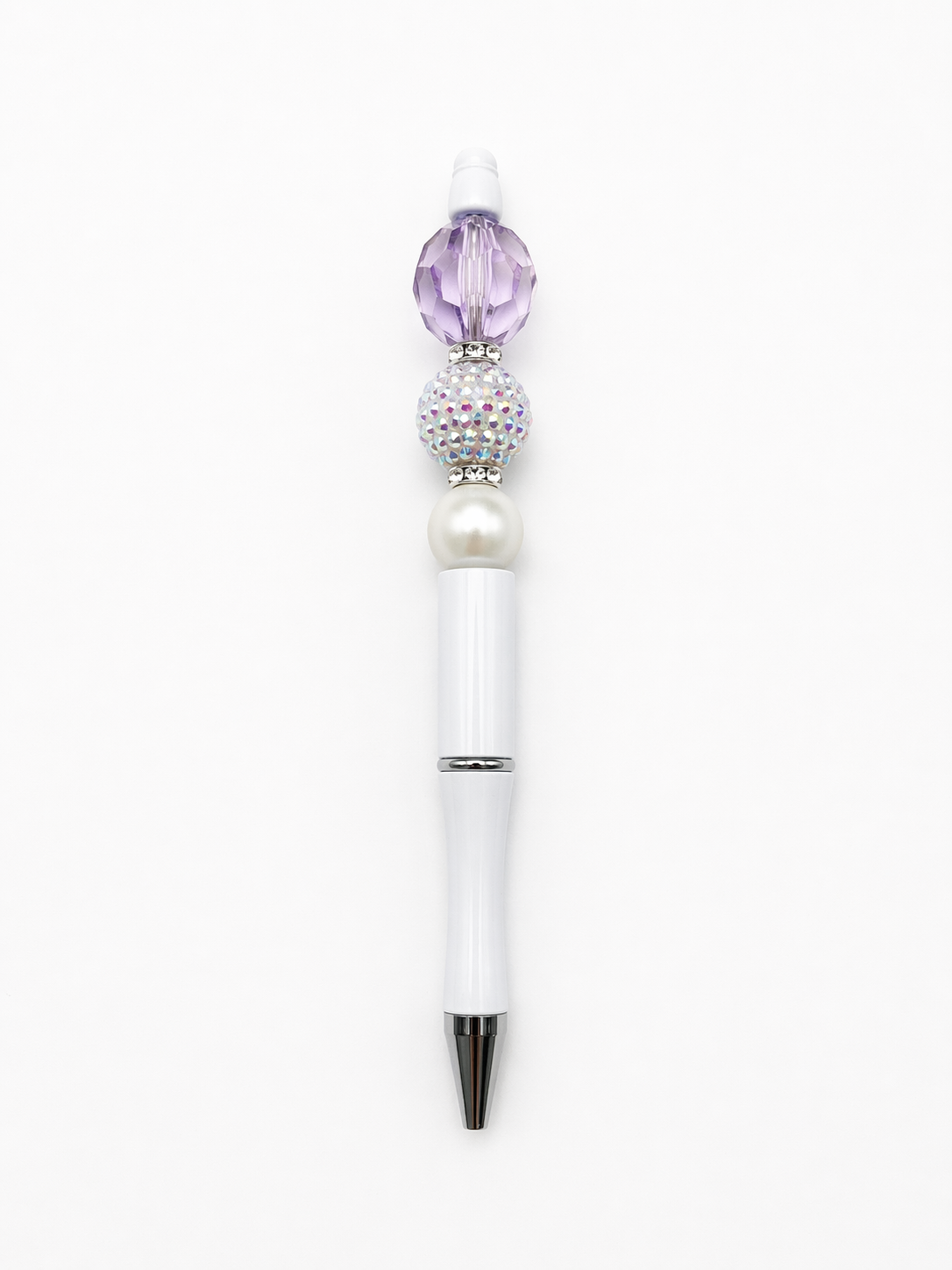 Lavender Luxe Beaded Pen - Pearl & Crystal Purple Glam Pen