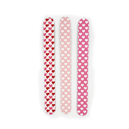 Nail File Boards Set in Heart Prints (Set of 3)