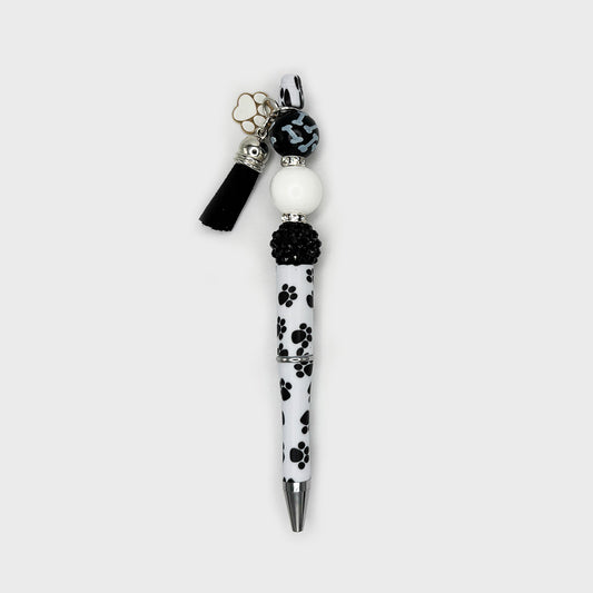 Dog Bone & Paw Print Beaded Pen