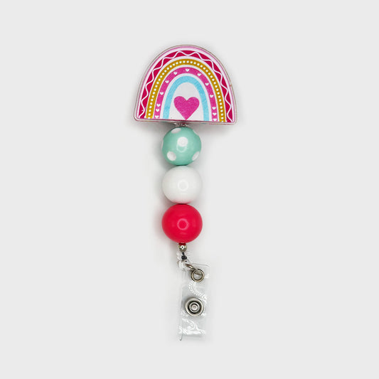 Rainbow Heart Badge Reel
