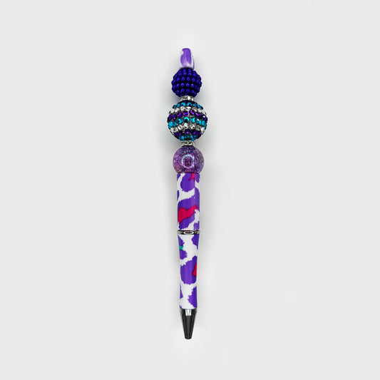 Midnight Purple Glam Animal Print Pen